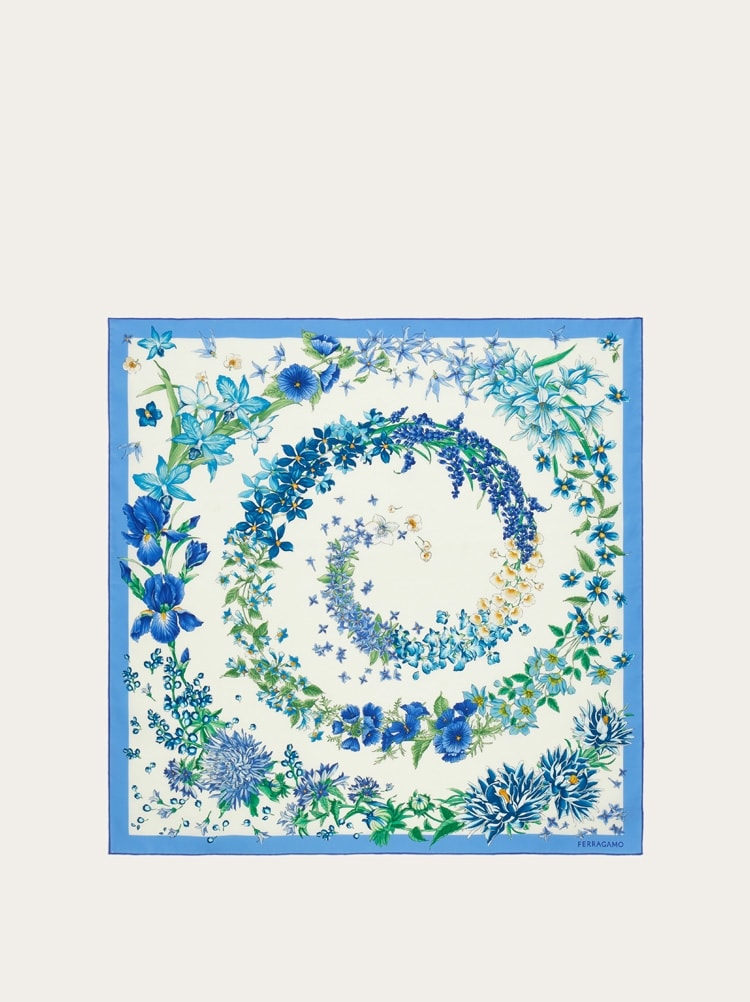 Spring print silk scarf
