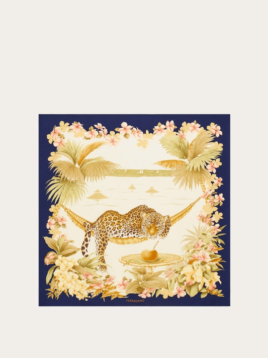 Jungle print silk scarf