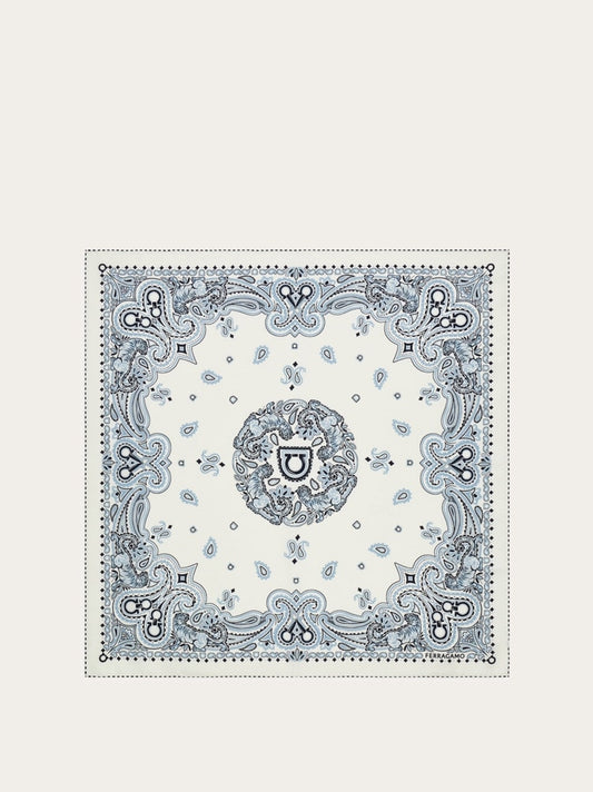 Arabesque print silk scarf