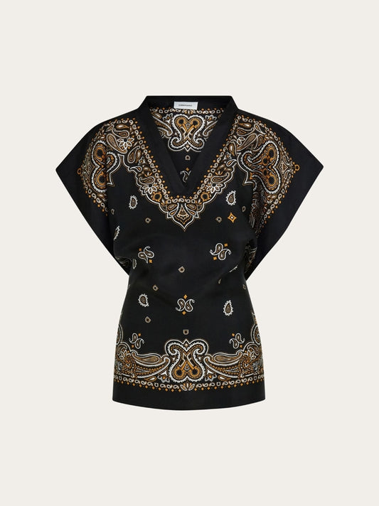 Arabesque print poncho