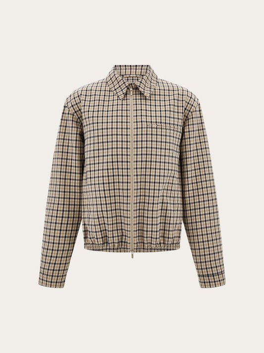 Check bomber jacket