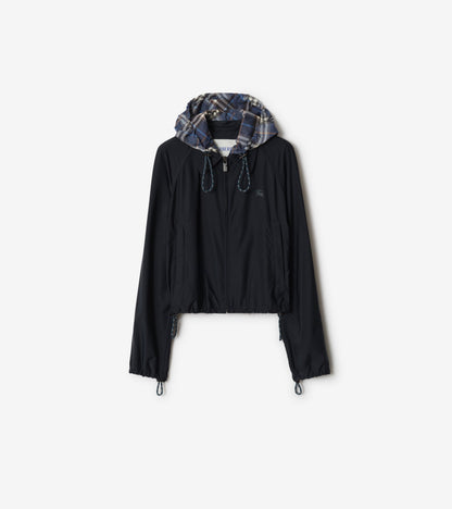 Cropped Newcott Hooded Jacket in Silhouette blue