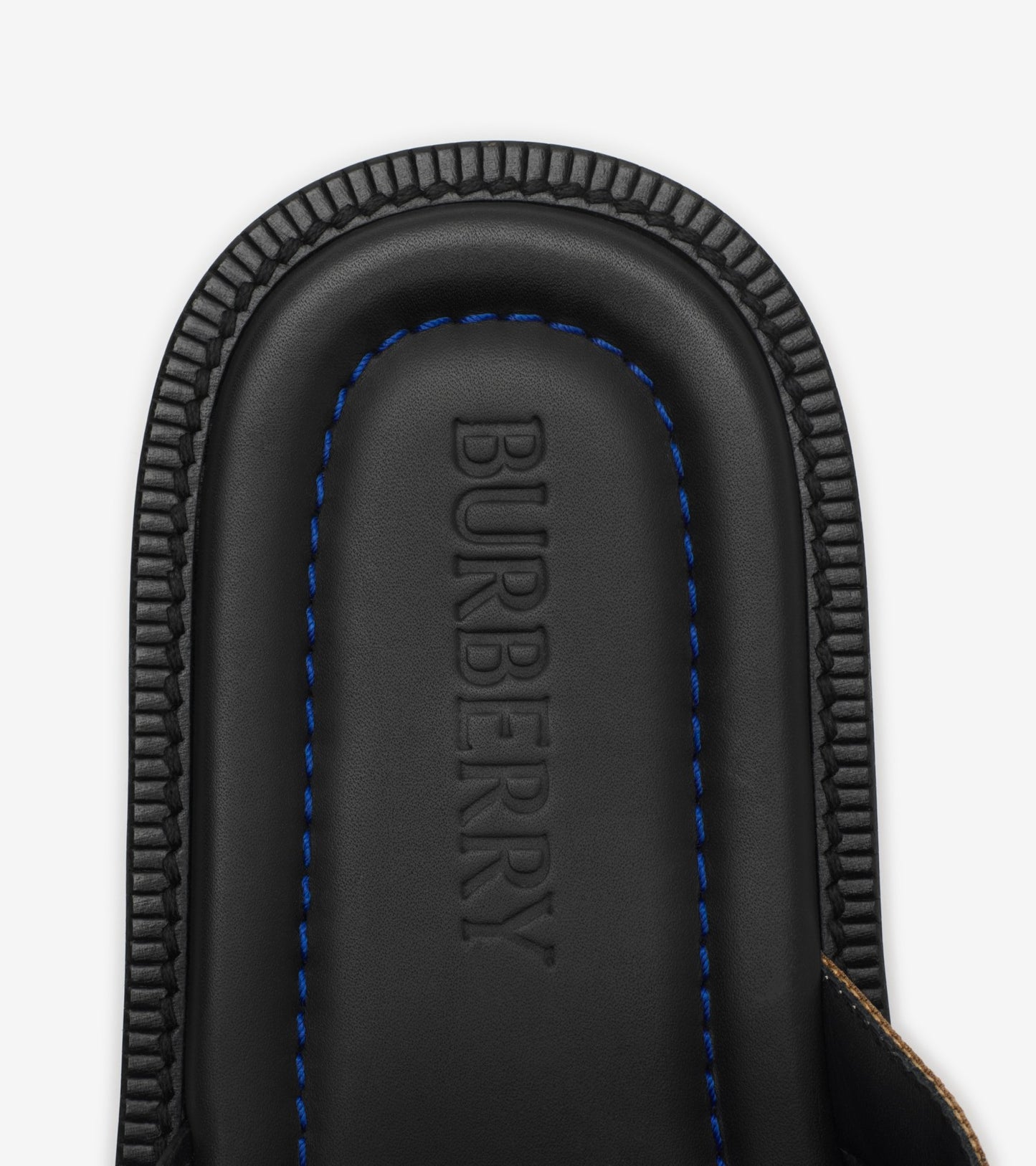 Check and Leather Drift Sandals in Black/sand beige