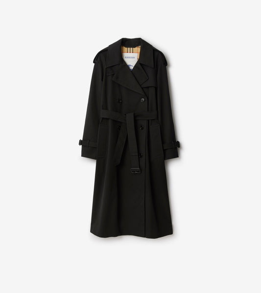 Long Castleford Trench Coat in Black