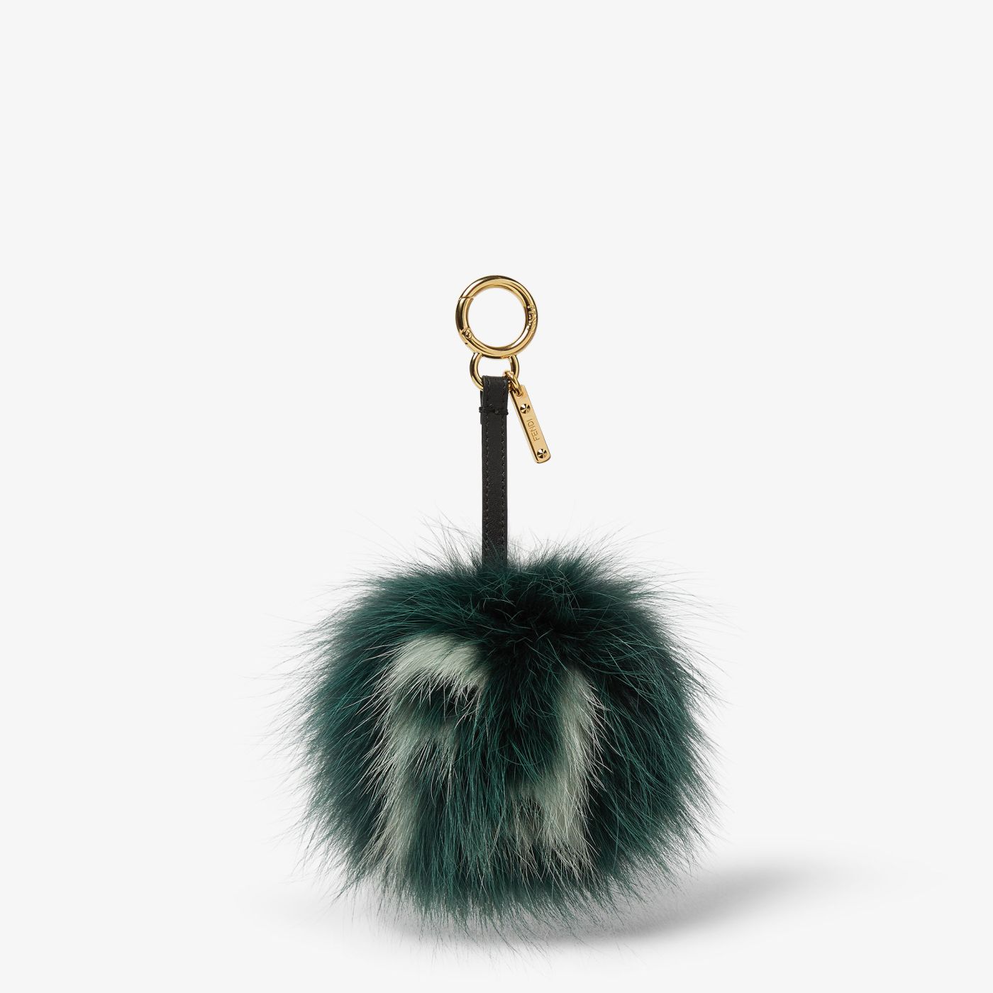 Pompom Charm Green fox fur charm