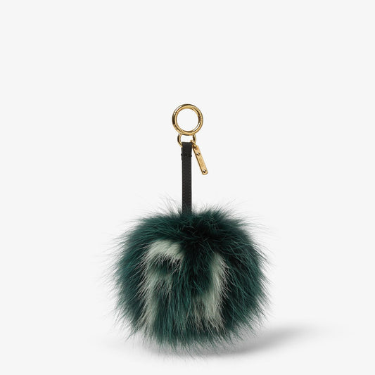 Pompom Charm Green fox fur charm