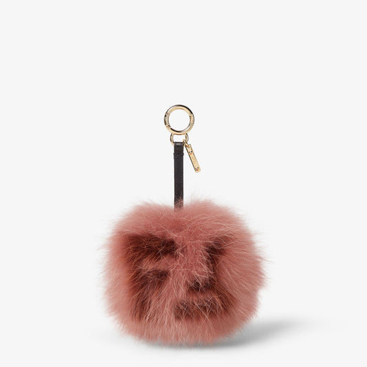 Pompom Charm Pink fox fur charm
