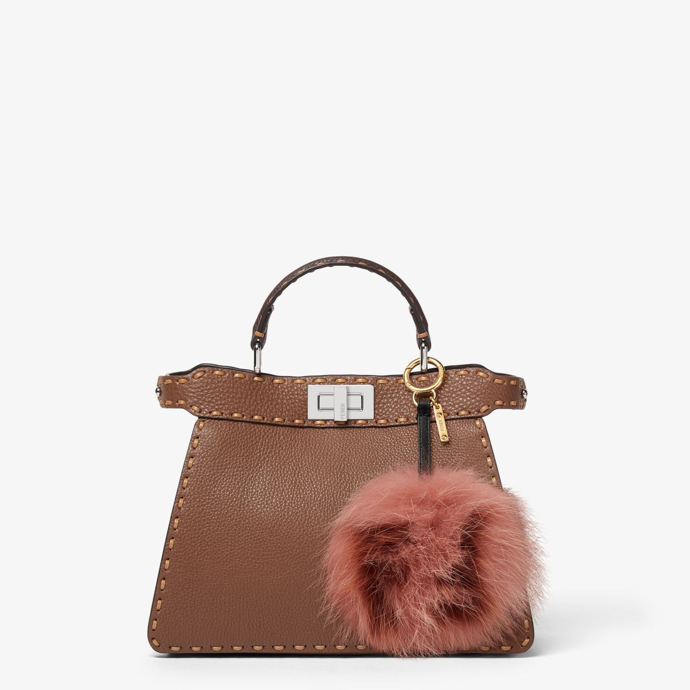 Pompom Charm Pink fox fur charm