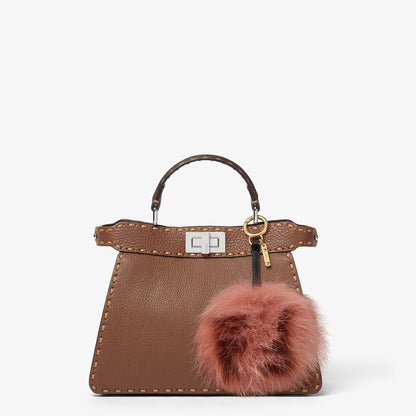 Pompom Charm Pink fox fur charm