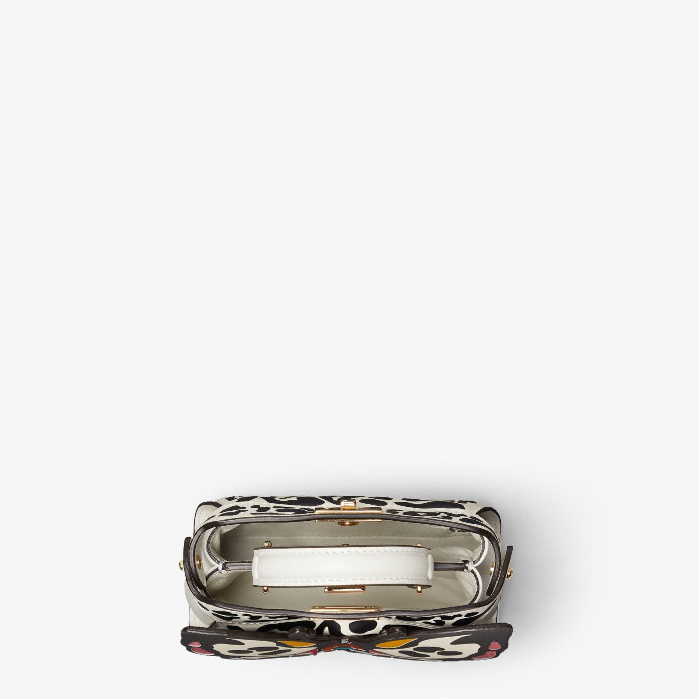 Nano Peekaboo Miniature leather bag with maxi Night Butterfly print