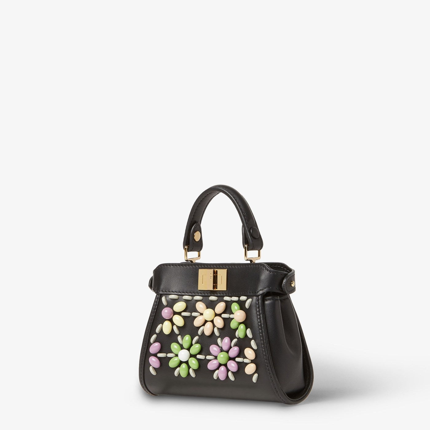 Nano Peekaboo Black leather miniature bag