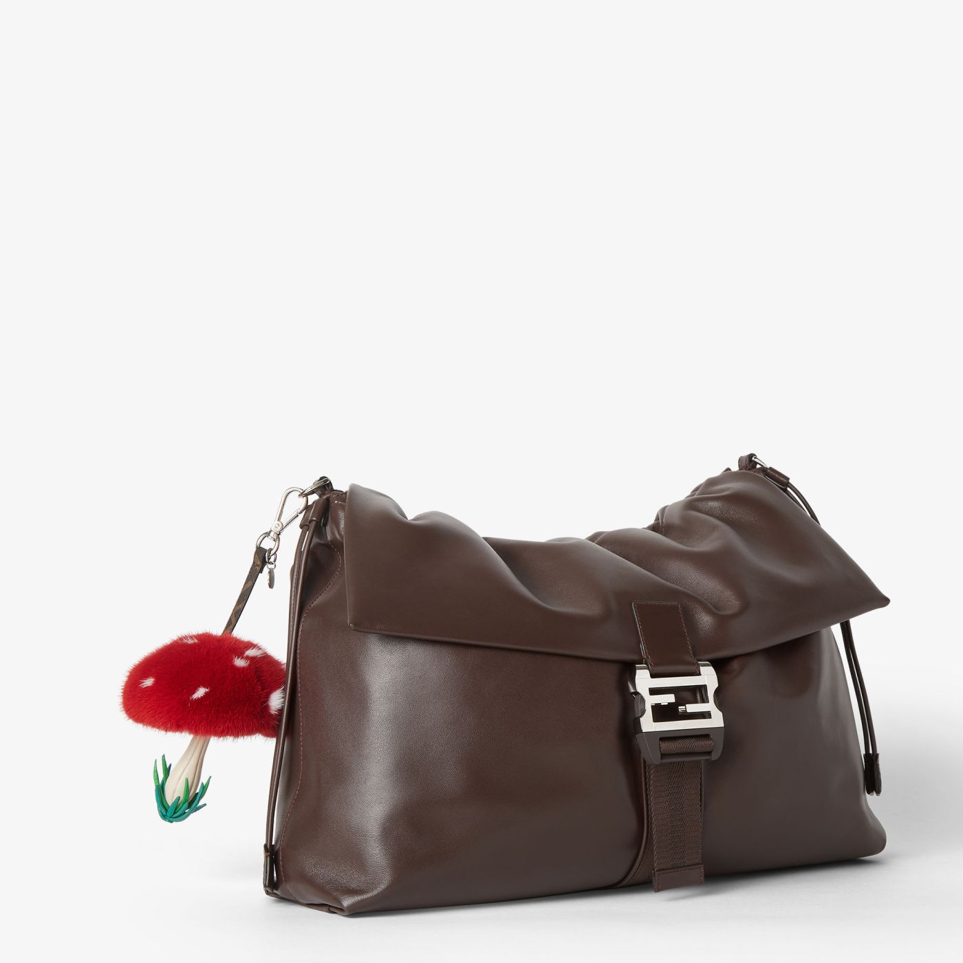 Mushroom Charm Multicolored leather and red mink charm