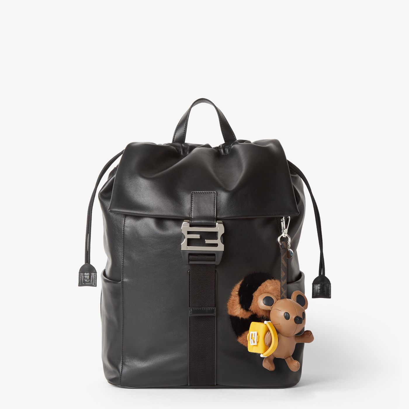 Fendi Furrette Charm Multicolored mink and brown leather charm