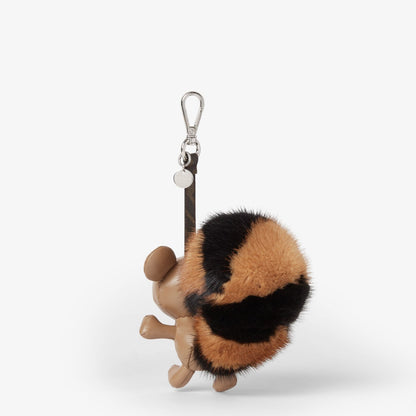 Fendi Furrette Charm Multicolored mink and brown leather charm