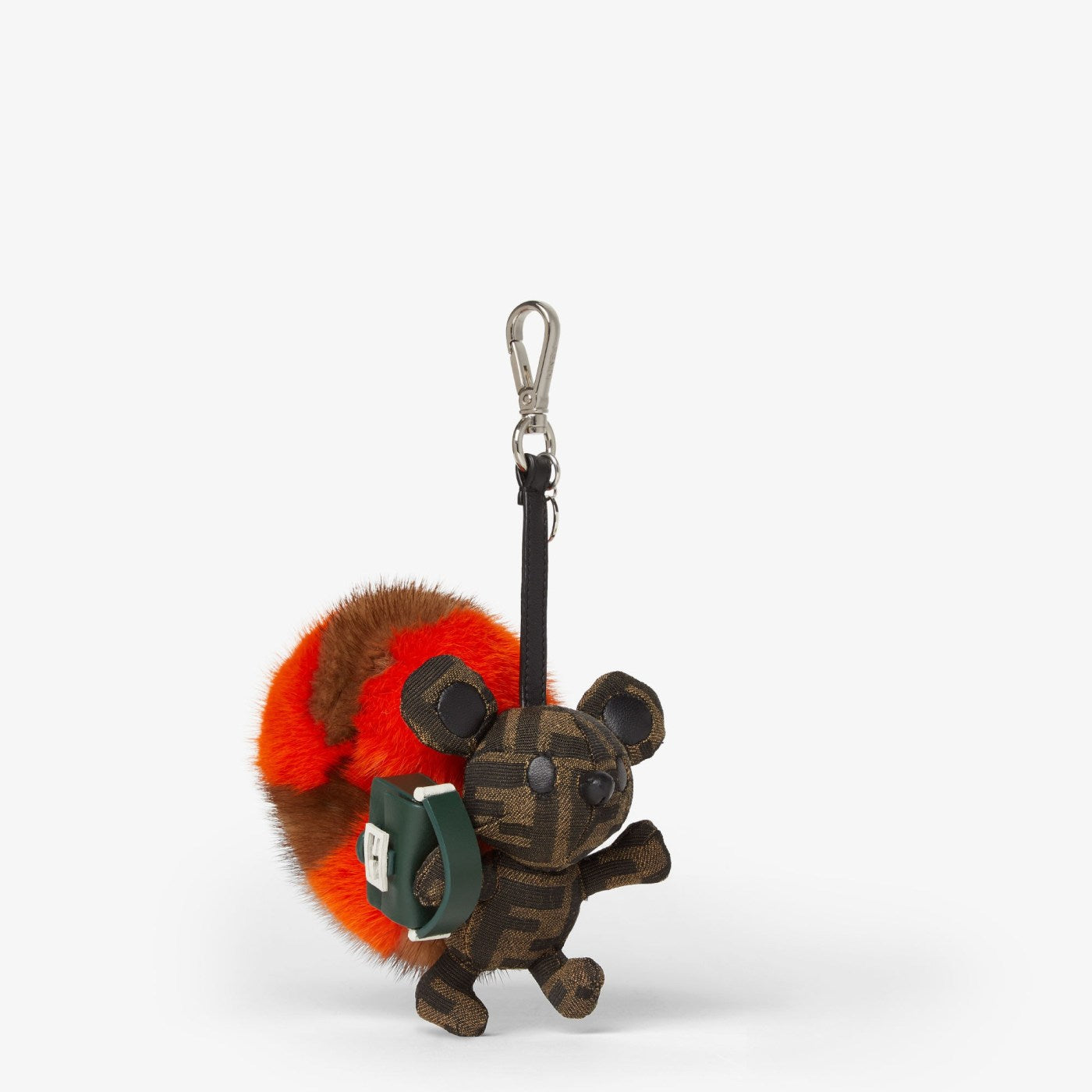 Fendi Furrette Charm Multicolored mink and FF Canvas charm