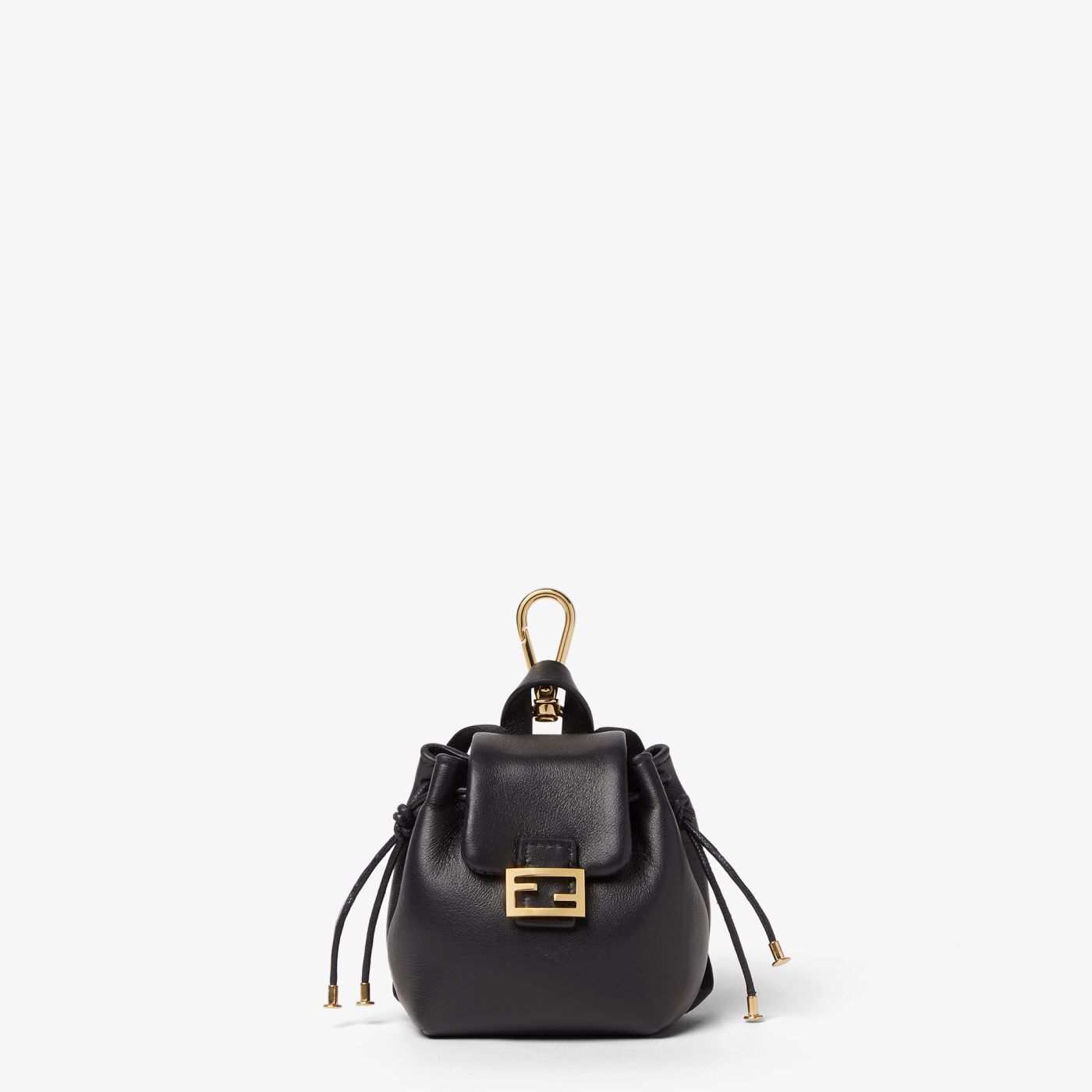 Nano Backpack Charm Black nappa leather charm