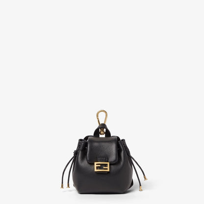 Nano Backpack Charm Black nappa leather charm