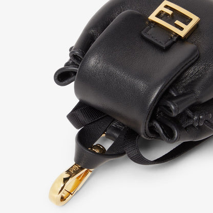 Nano Backpack Charm Black nappa leather charm