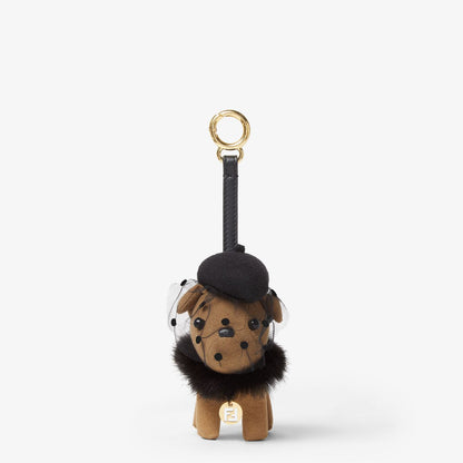 Fendi Igloo Charm Brown fabric and mink charm