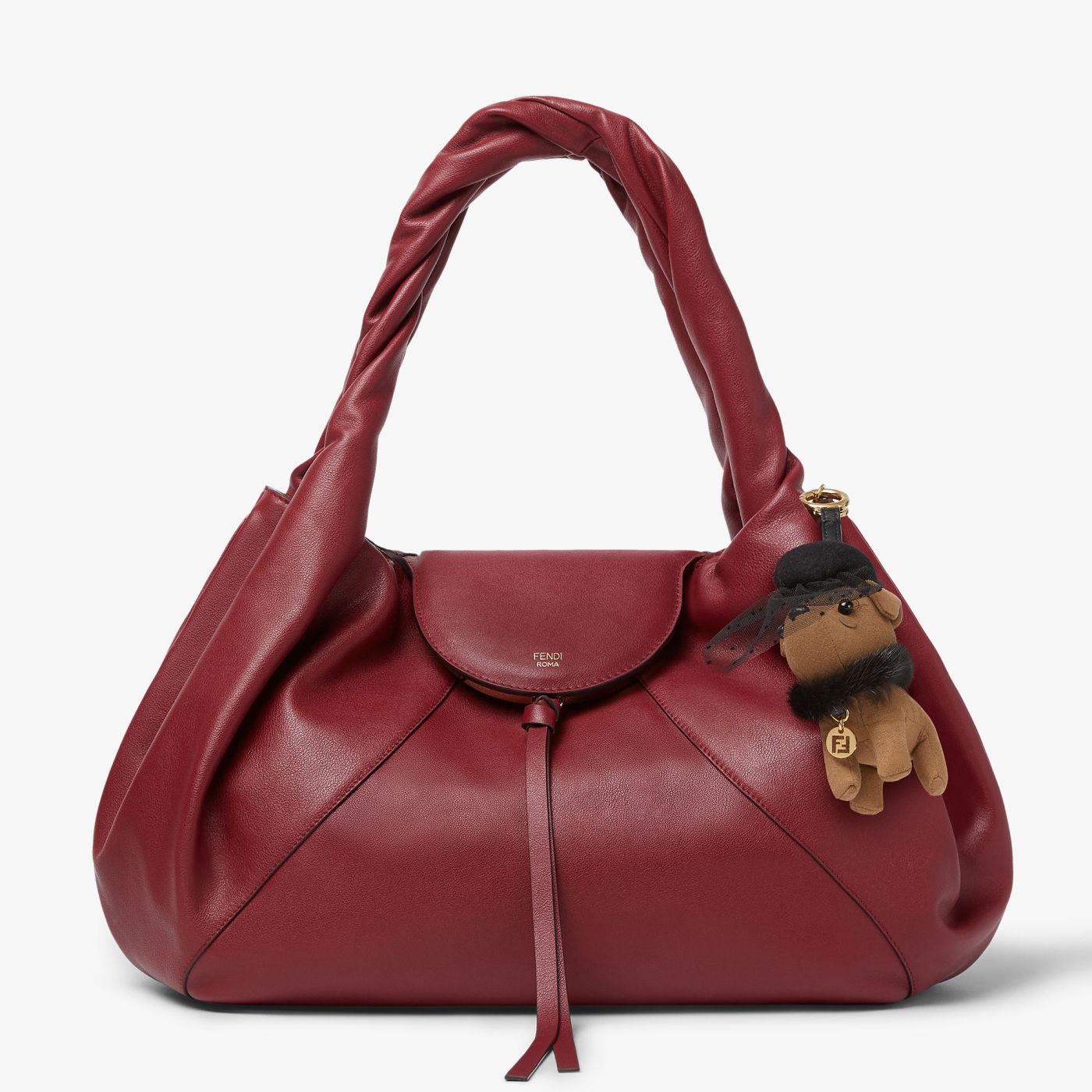 Fendi Igloo Charm Brown fabric and mink charm