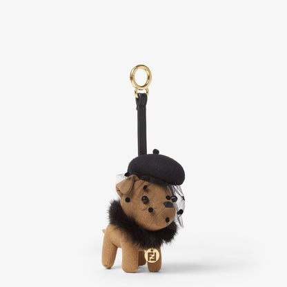 Fendi Igloo Charm Brown fabric and mink charm