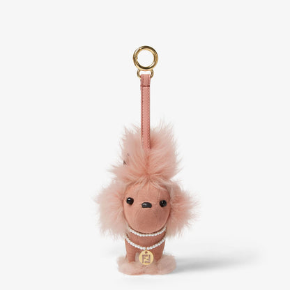 Fendi Lola Charm Pink shearling and fabric charm