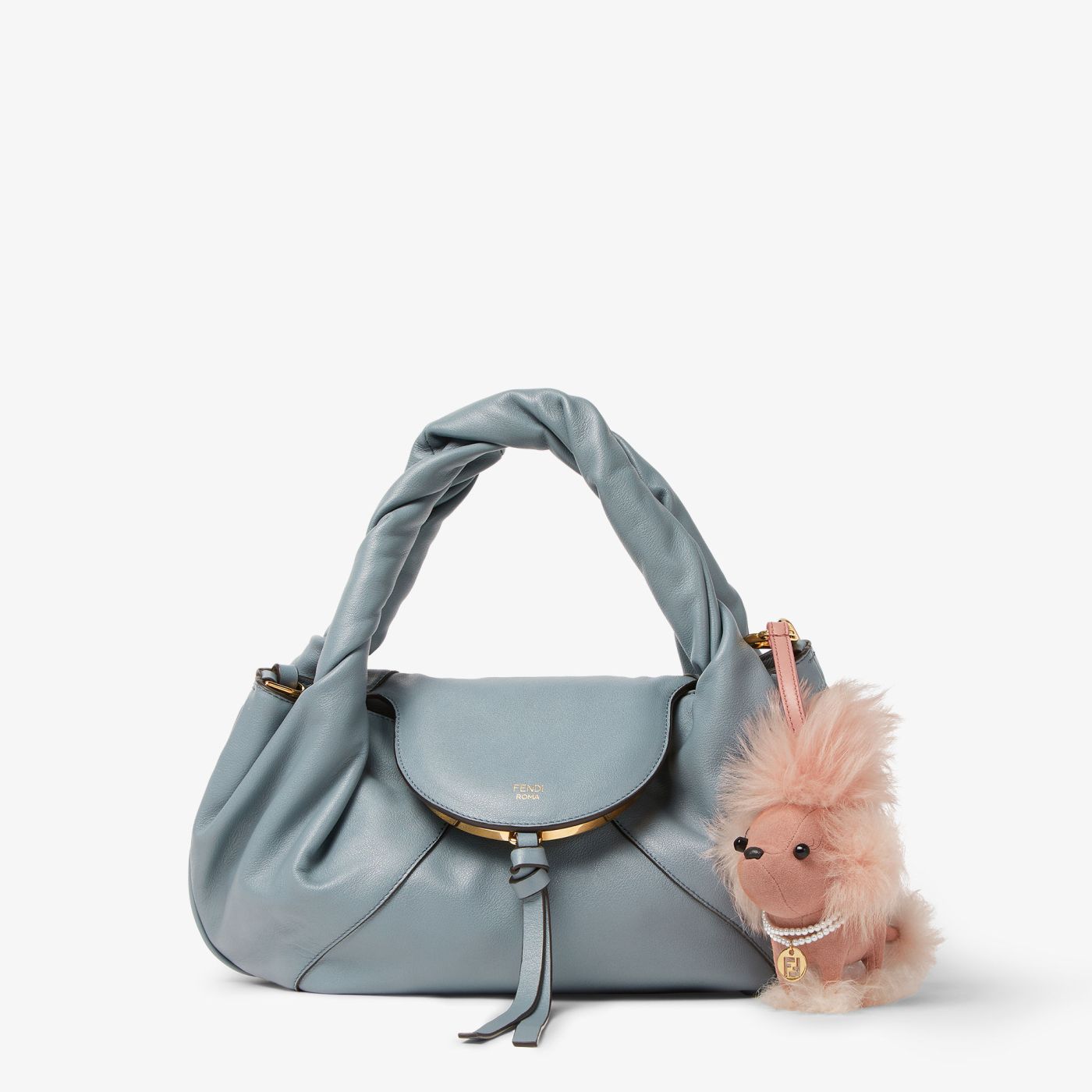 Fendi Lola Charm Pink shearling and fabric charm