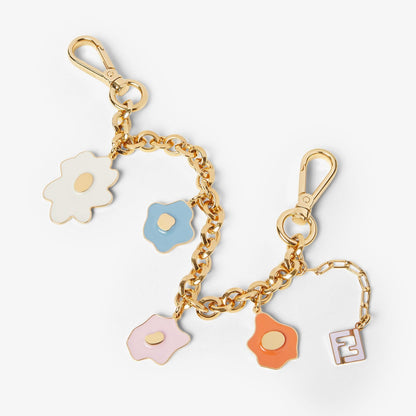 Sunny Side Flowers Chain Charm Gold-colored metal charm