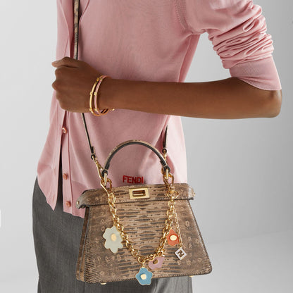 Sunny Side Flowers Chain Charm Gold-colored metal charm