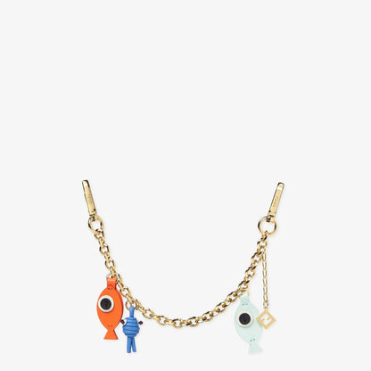 Chain Fish Charm Gold-colored metal charm