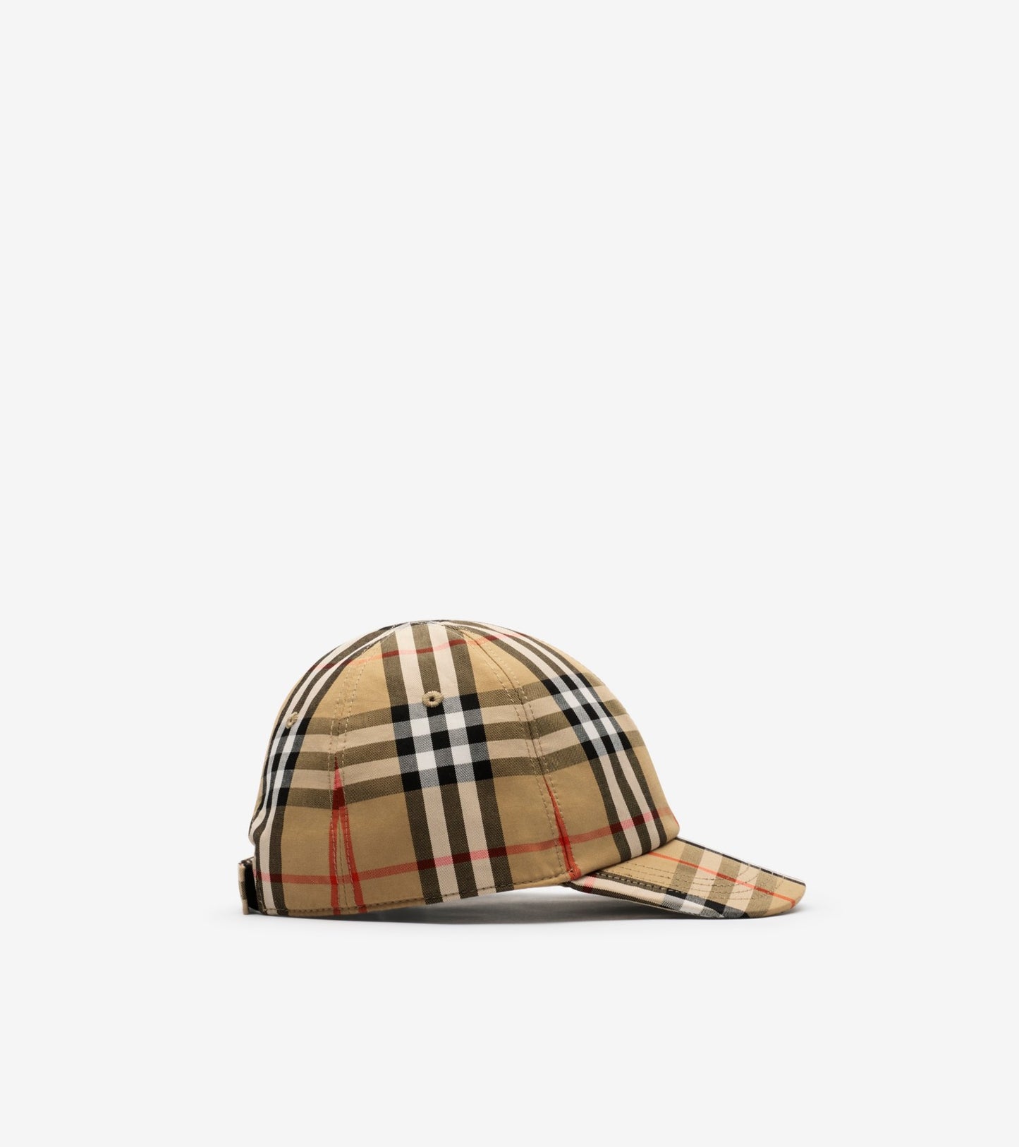 Check Cotton Baseball Cap in Sand beige - Children