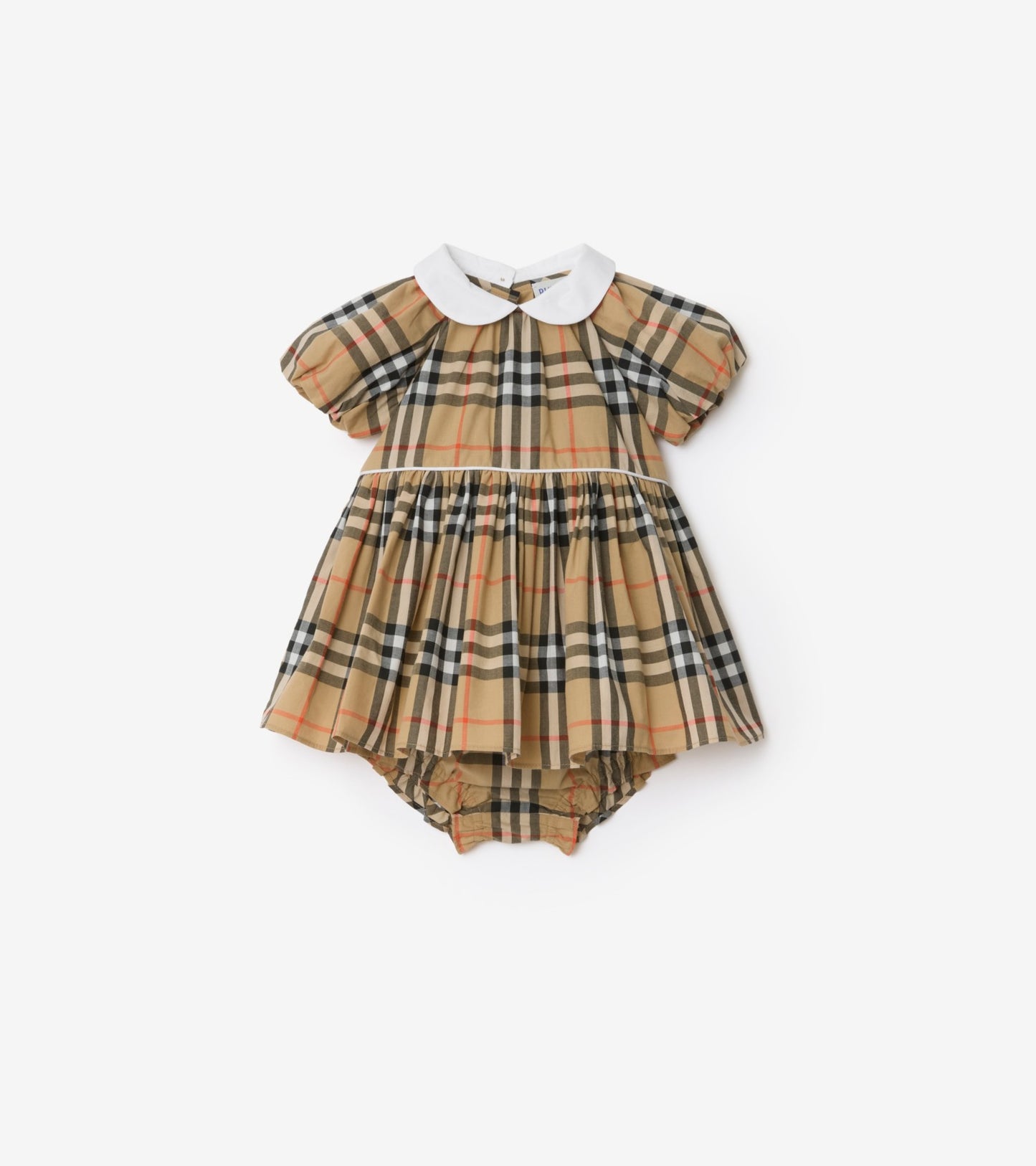 Check Cotton Dress with Bloomers in Ice pink - Children