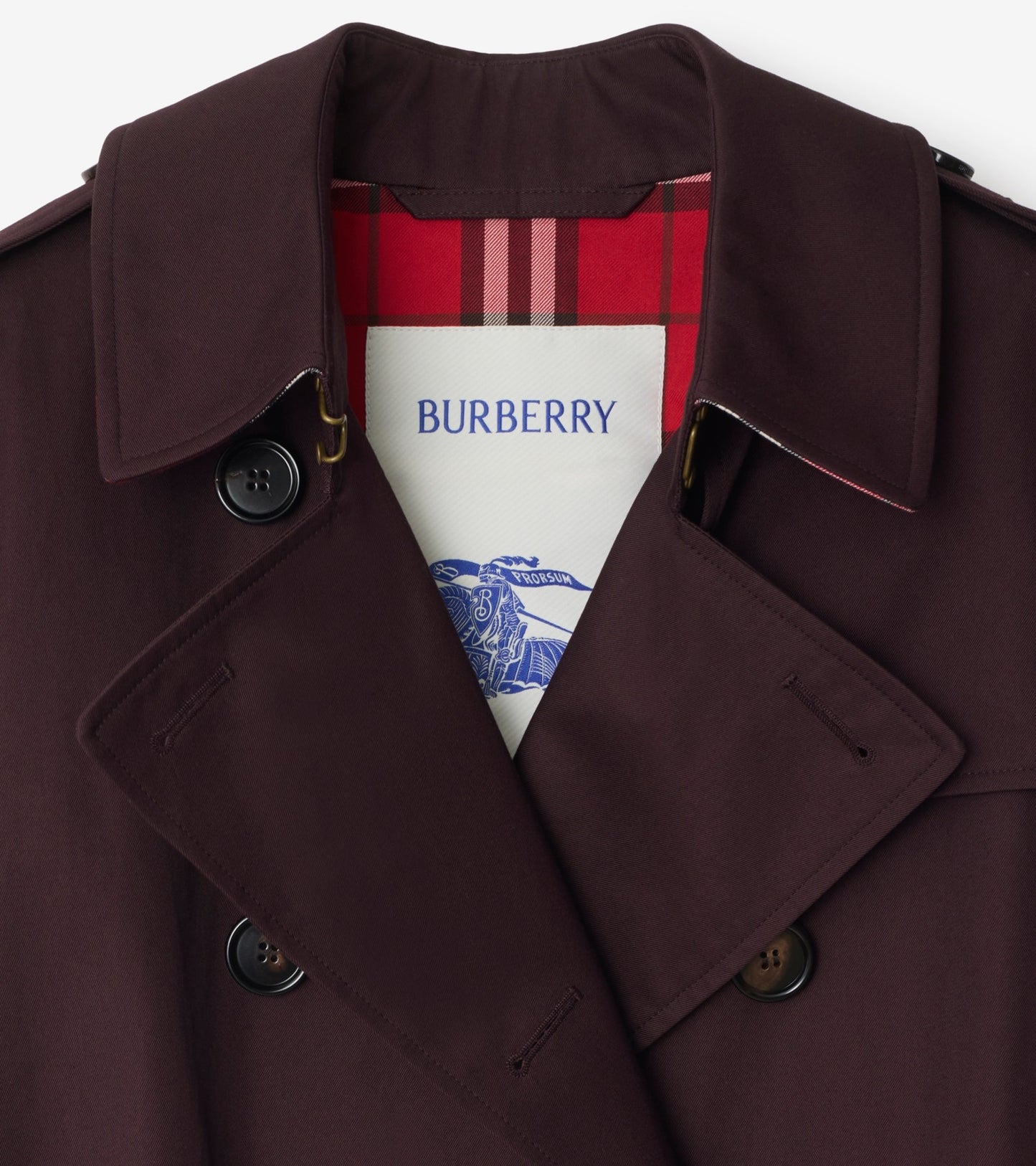 Mid-length Gabardine Kensington Trench Coat in Wine red