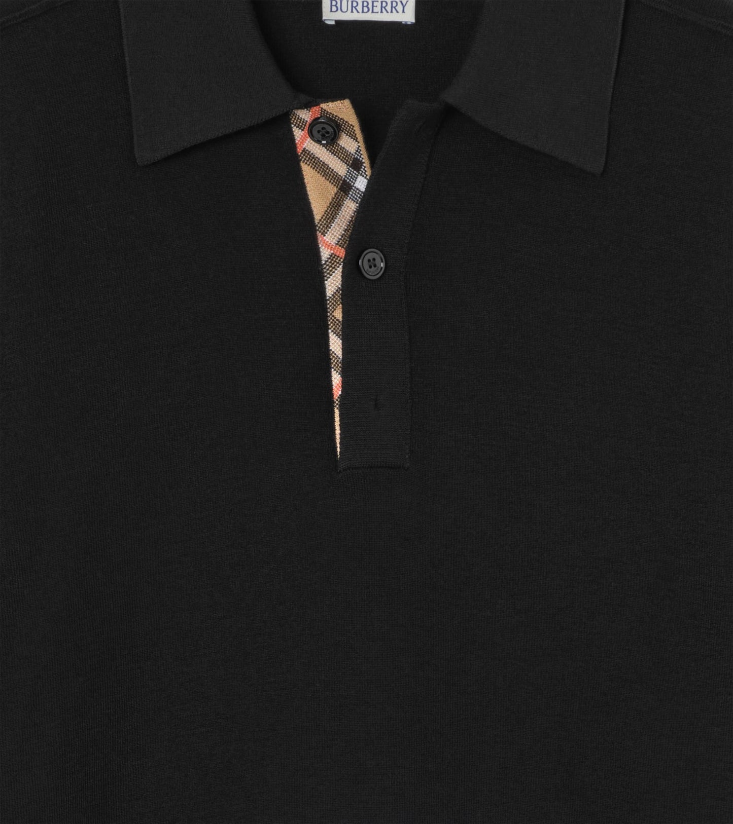 Wool Polo Shirt in Black