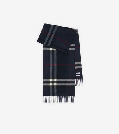 Check Cashmere Scarf in Bow pink