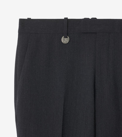 Wool Blend Tailored Trousers in Midnight grey melange