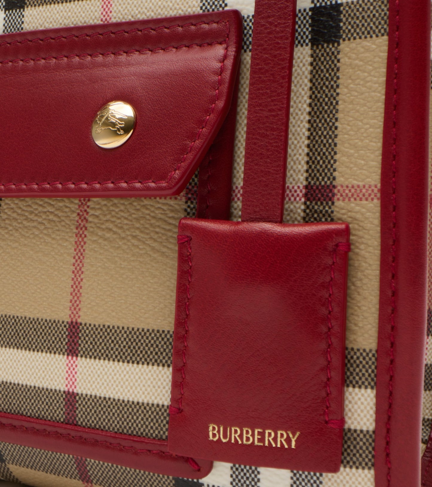 Mini Freya Tote in Archive beige/ruby red