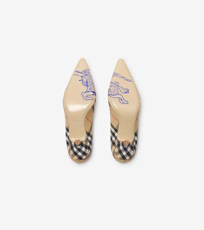 Check Dame Pumps in Sand beige