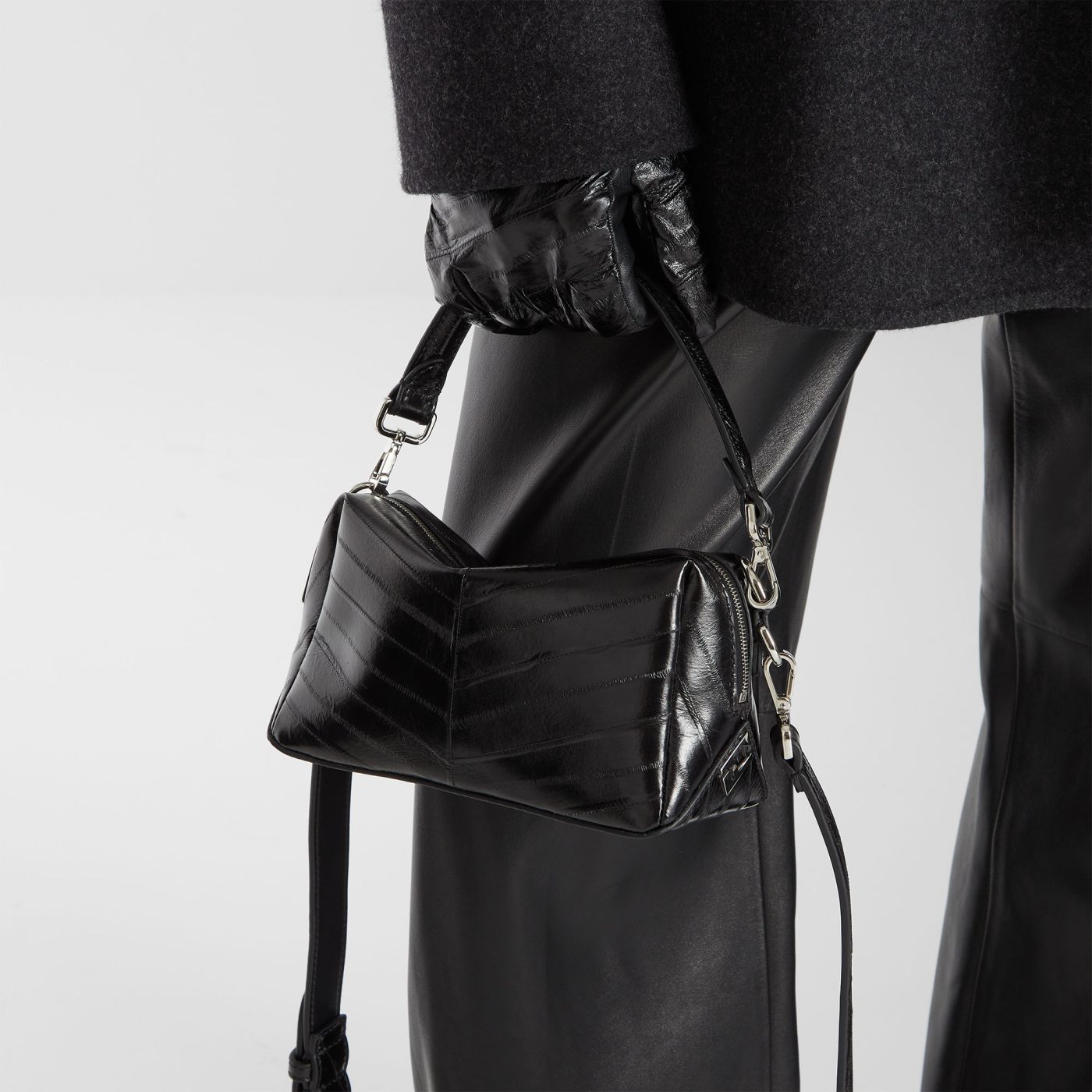Fendi Lui Small Black inlaid hagfish leather bag