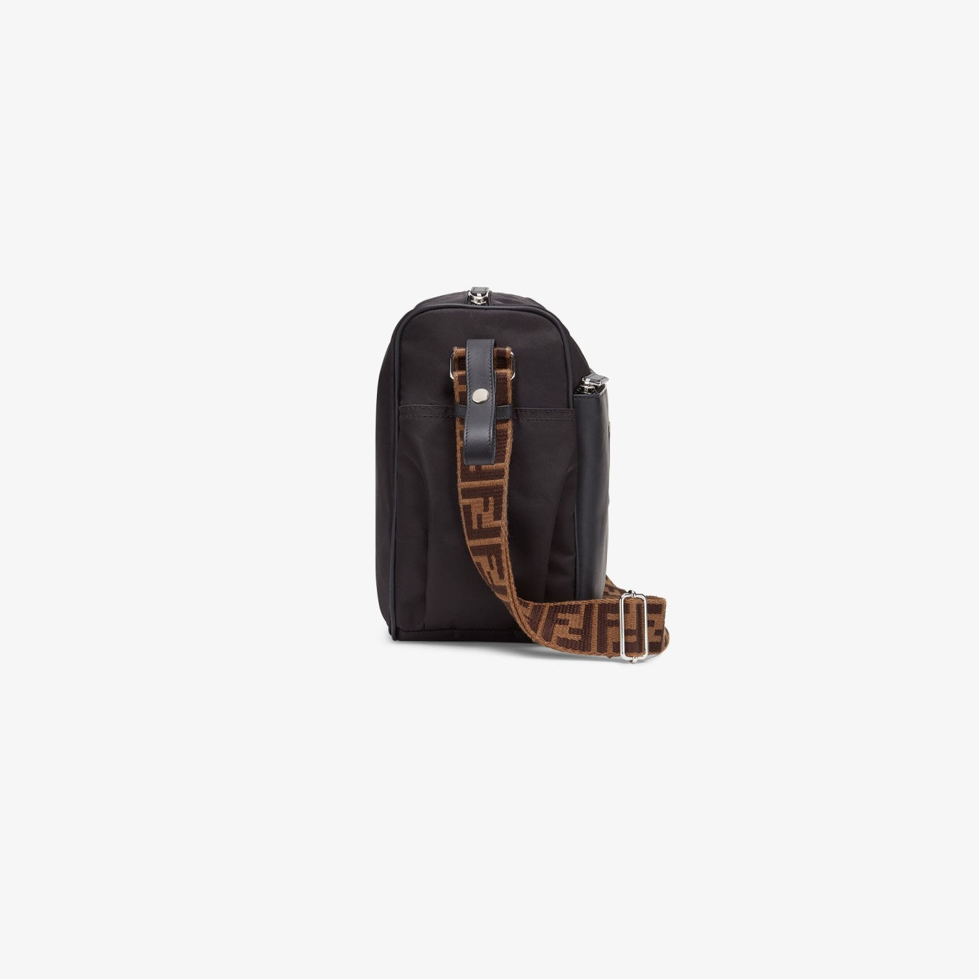 Diaper Bag Black leather and nylon diaper bag