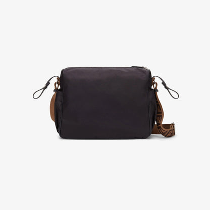 Diaper Bag Black leather and nylon diaper bag