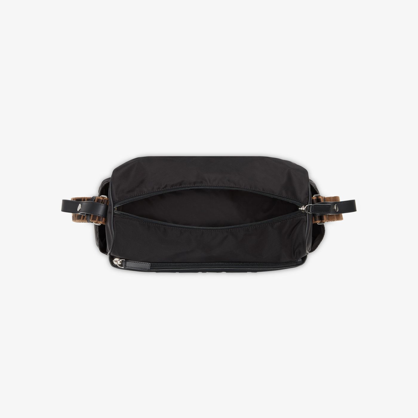 Diaper Bag Black leather and nylon diaper bag