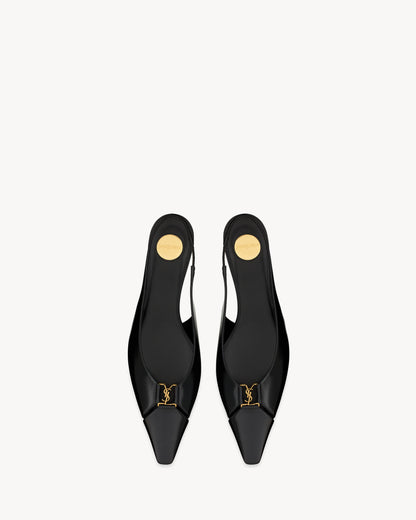 BABYLONE slingback flats in smooth leather