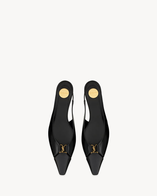 BABYLONE slingback flats in smooth leather