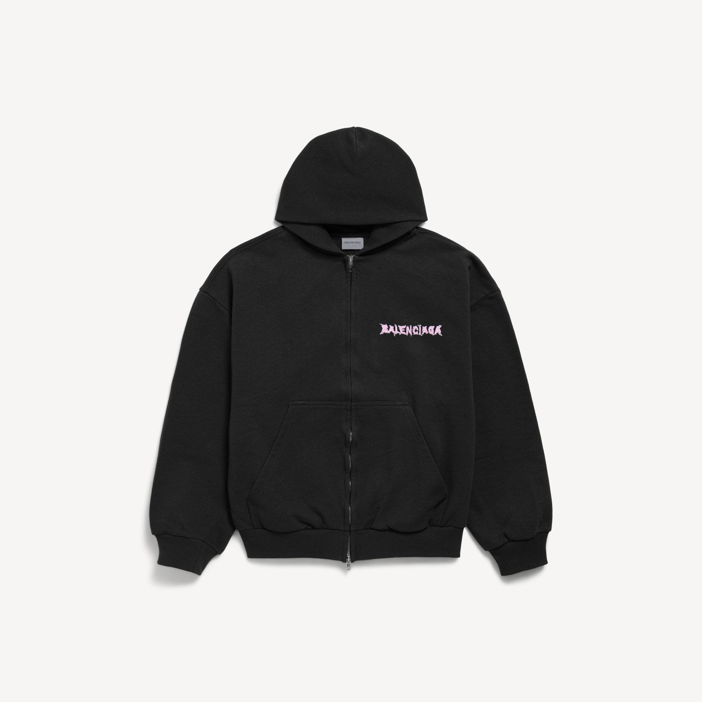 Diy balenciaga back regular fit zip-up hoodie