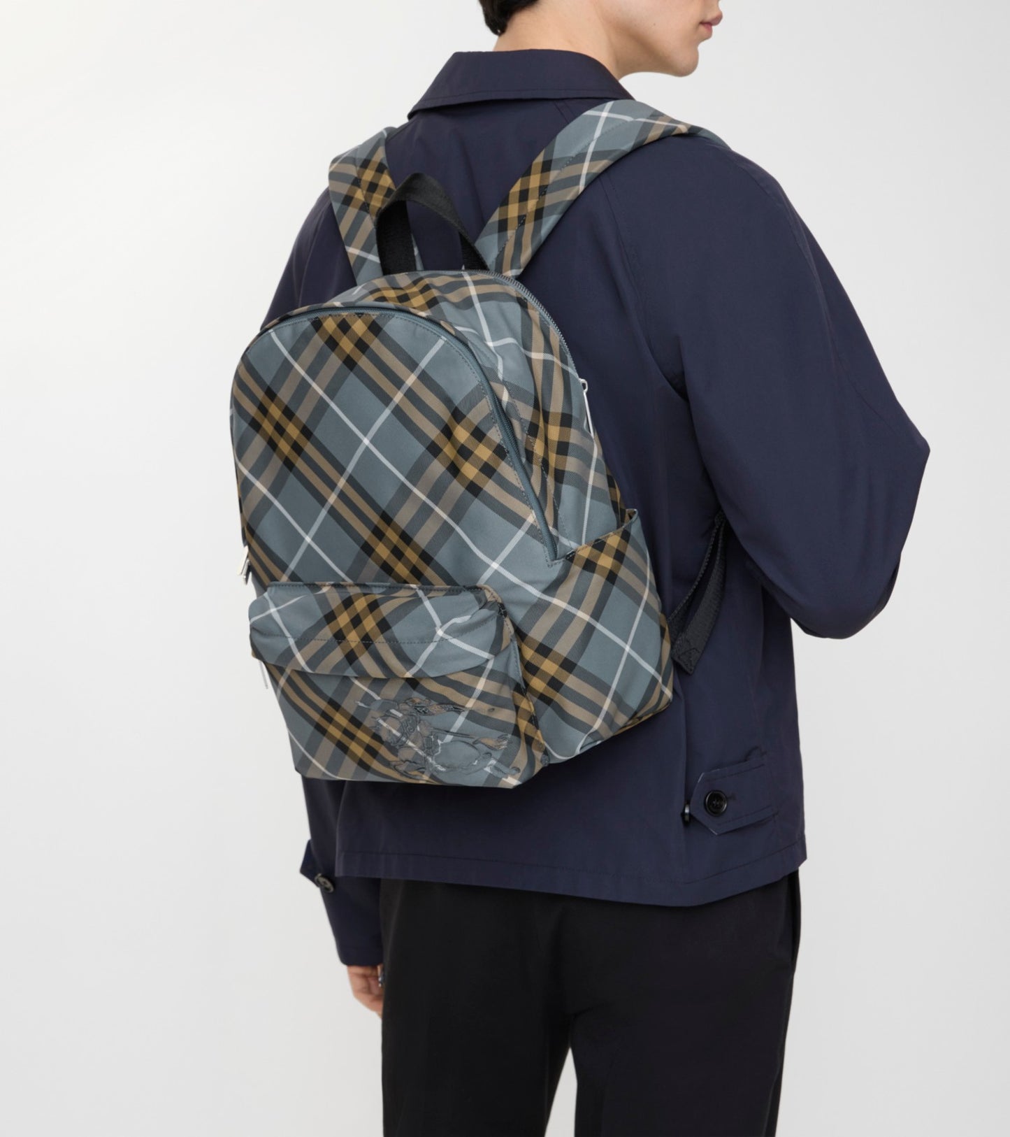 Small Check Backpack in Wave blue