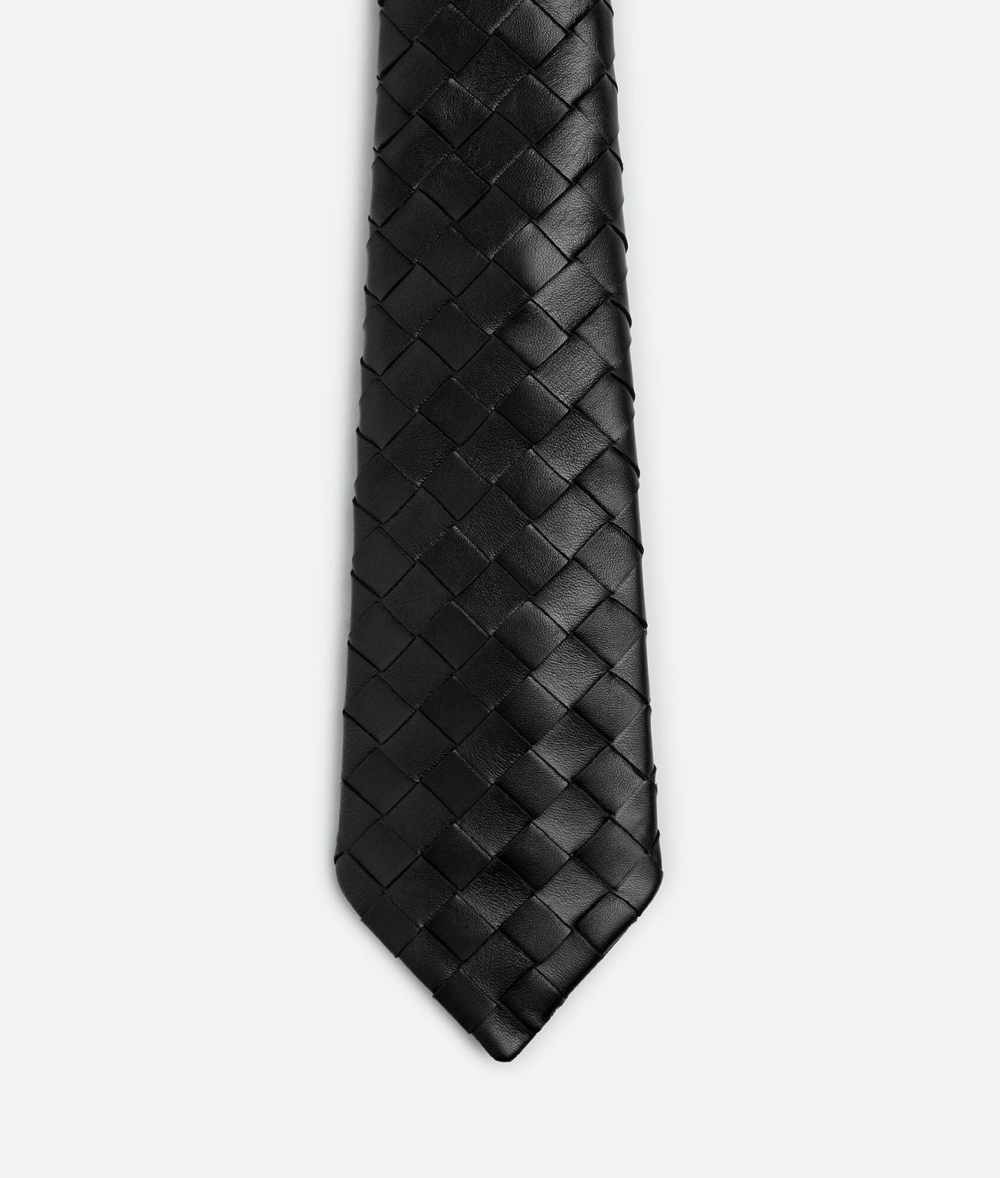 Intrecciato Leather Tie