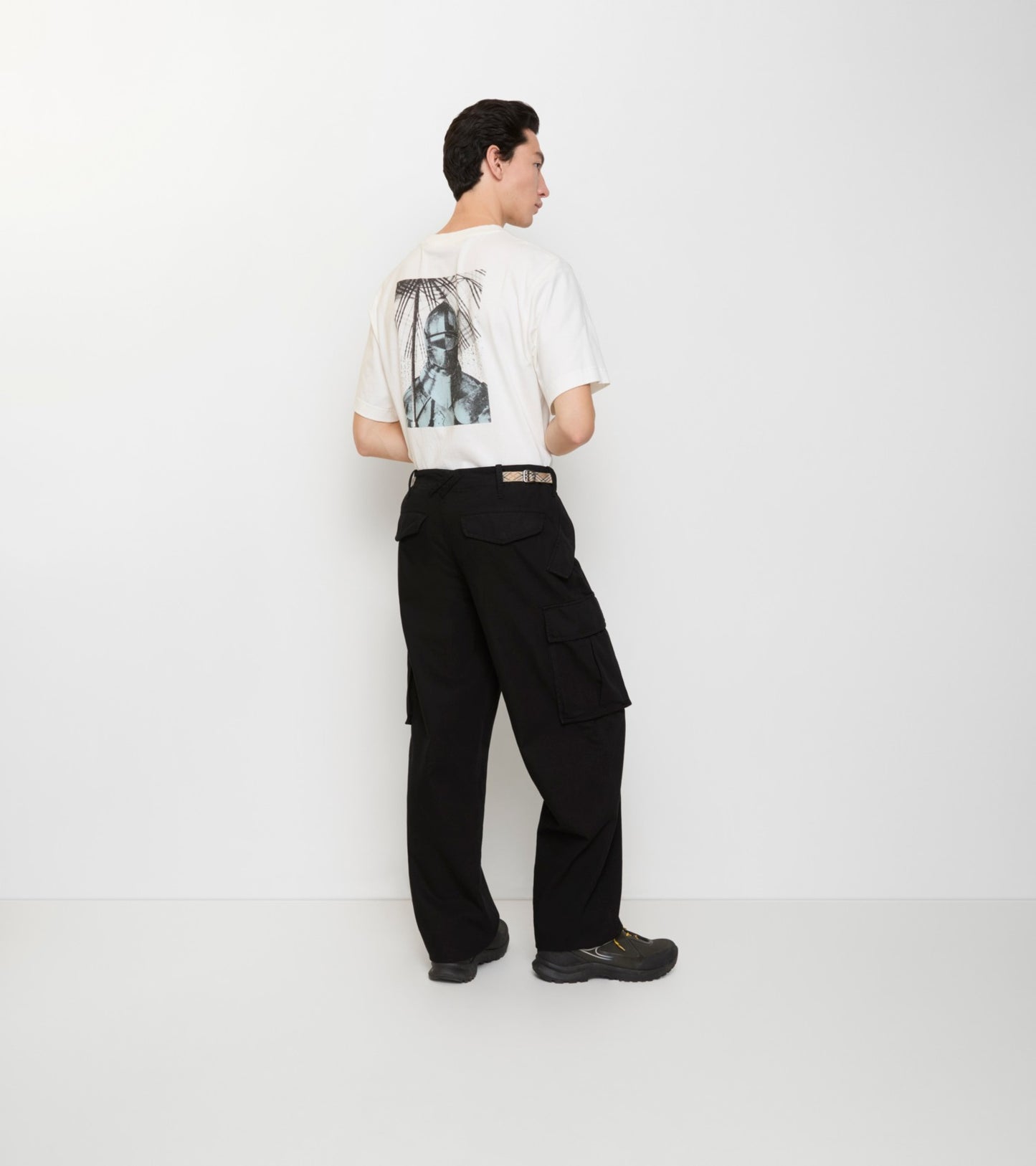 Cotton Cargo Trousers in Black