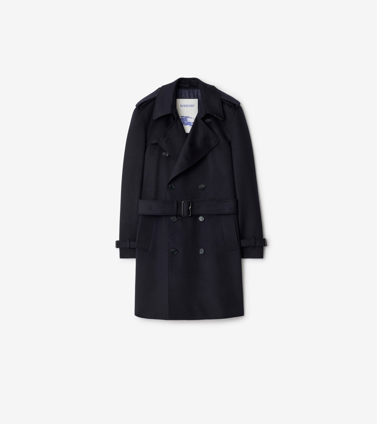 Mid-length Cashmere Hastings Trench Coat in Camel beige