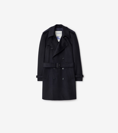 Mid-length Cashmere Hastings Trench Coat in Camel beige